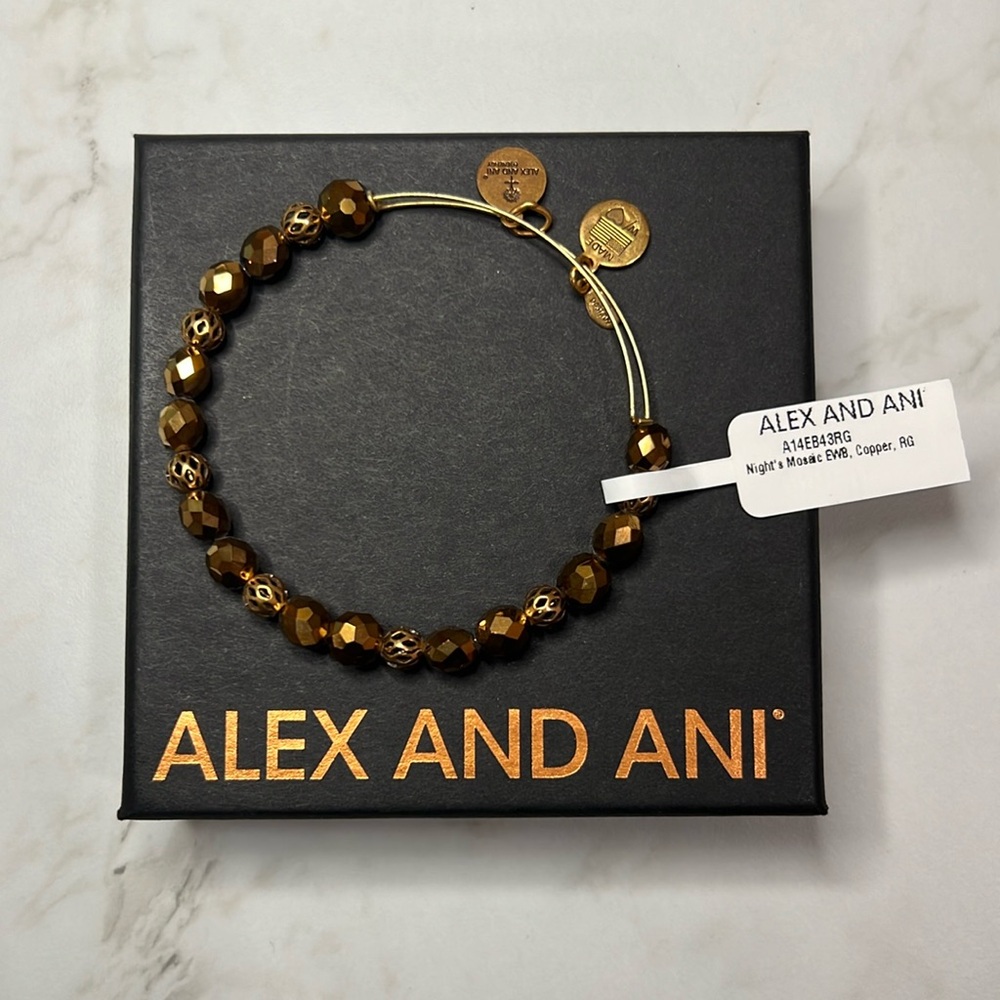 NWT Alex & Ani COPPER Crystal NIGHT’S MOSAIC Bangle Bracelet